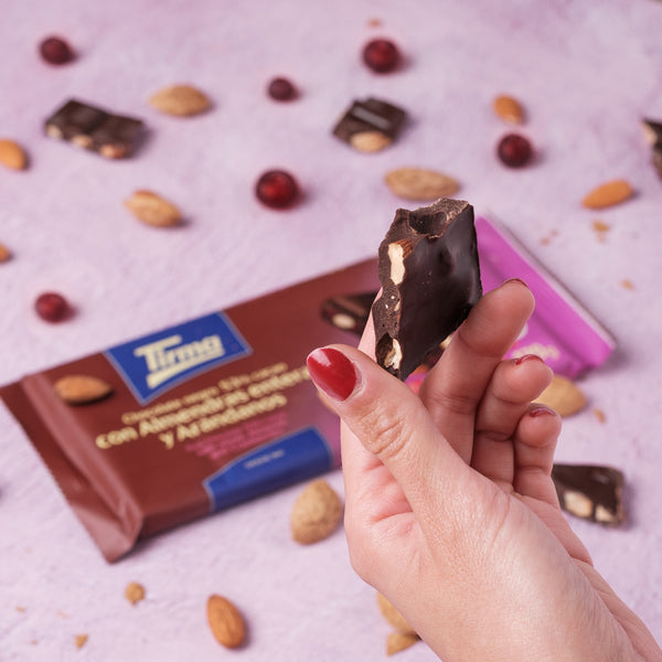 53% Dark Chocolate with Whole Almonds & Cranberries, 170g