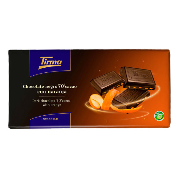 70% Dark Chocolate with Orange Granules, 125g