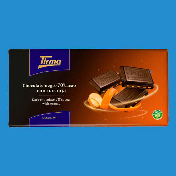 70% Dark Chocolate with Orange Granules, 125g