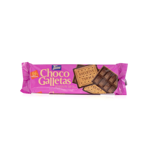 Tirma Biscuits with Milk Chocolate 160 g. Spanish milk chocolate biscuits made in Spain.