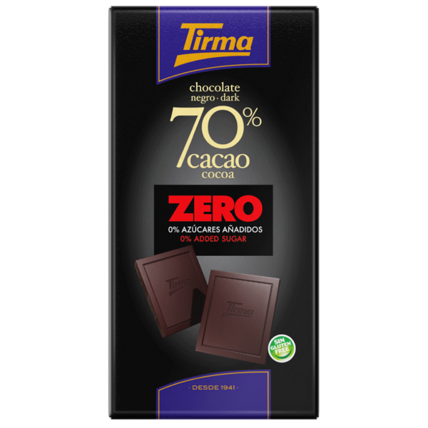ZERO 70% Dark Chocolate Bar - No Added Sugars 125g