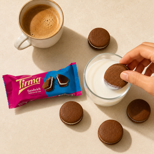 Chocolate Sandwich Biscuits with Cream Filling, 180g