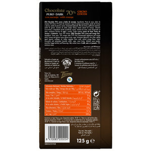 70% Dark Chocolate with Orange Granules, 125g