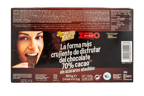 ZERO 70% Dark Chocolate Wafers, 301g