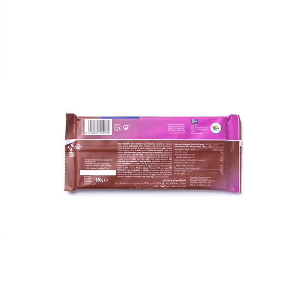 53% Dark Chocolate with Whole Almonds & Cranberries, 170g