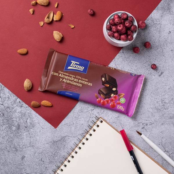 53% with Whole Almonds & Cranberries Dark Chocolate, 170g