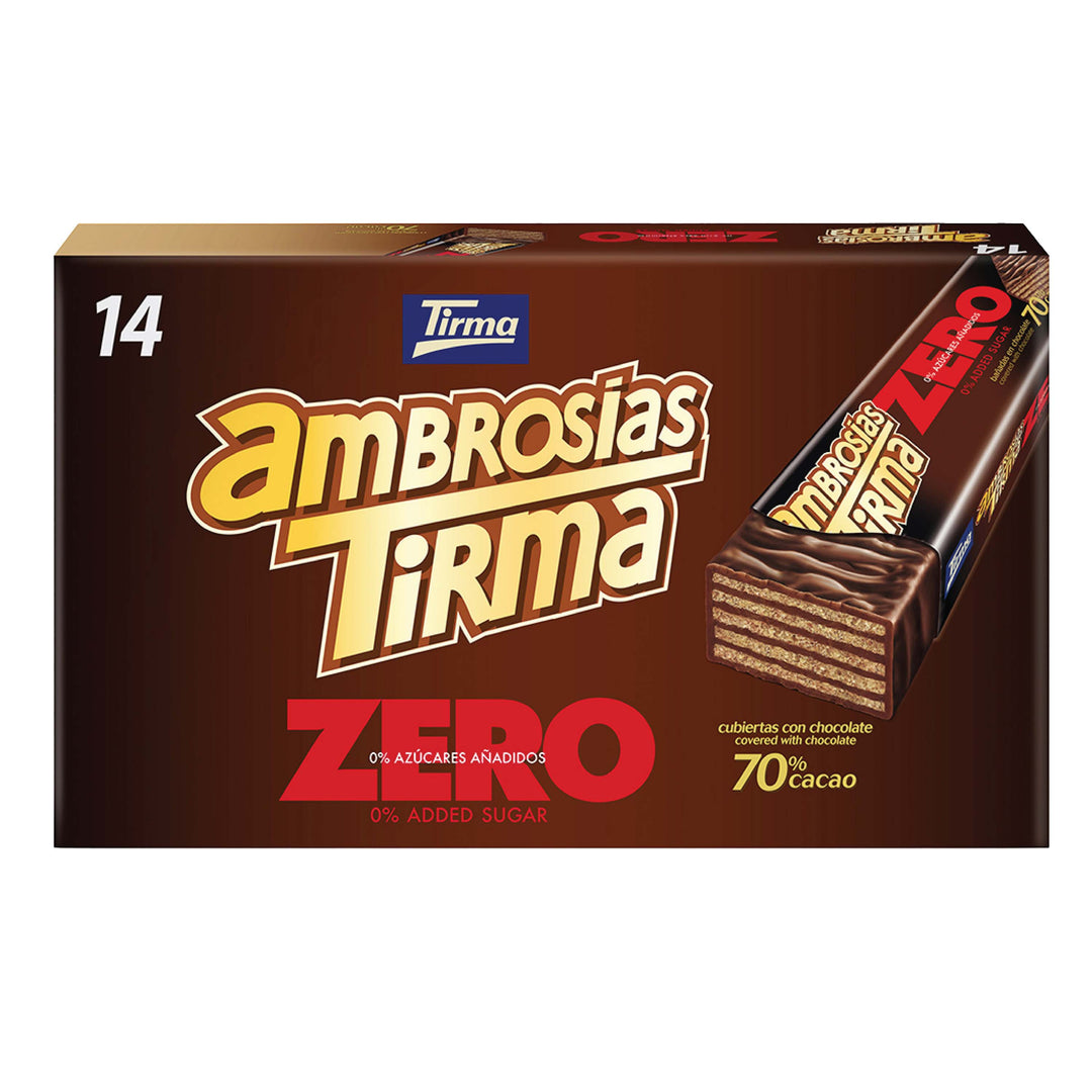 Tirma 70% Dark Chocolate Wafers, 301g. Spanish dark chocolate wafers made in Spain.