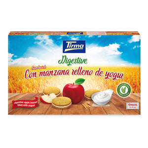 Tirma Digestive Apple Biscuit Filled with Yogurt Cream. Spanish apple biscuits made in Spain
