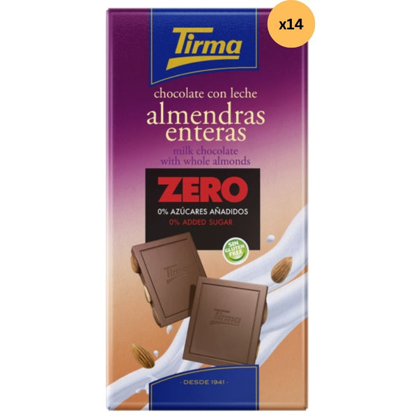 ZERO Milk Chocolate with Whole Almonds, 125g No Added Sugars